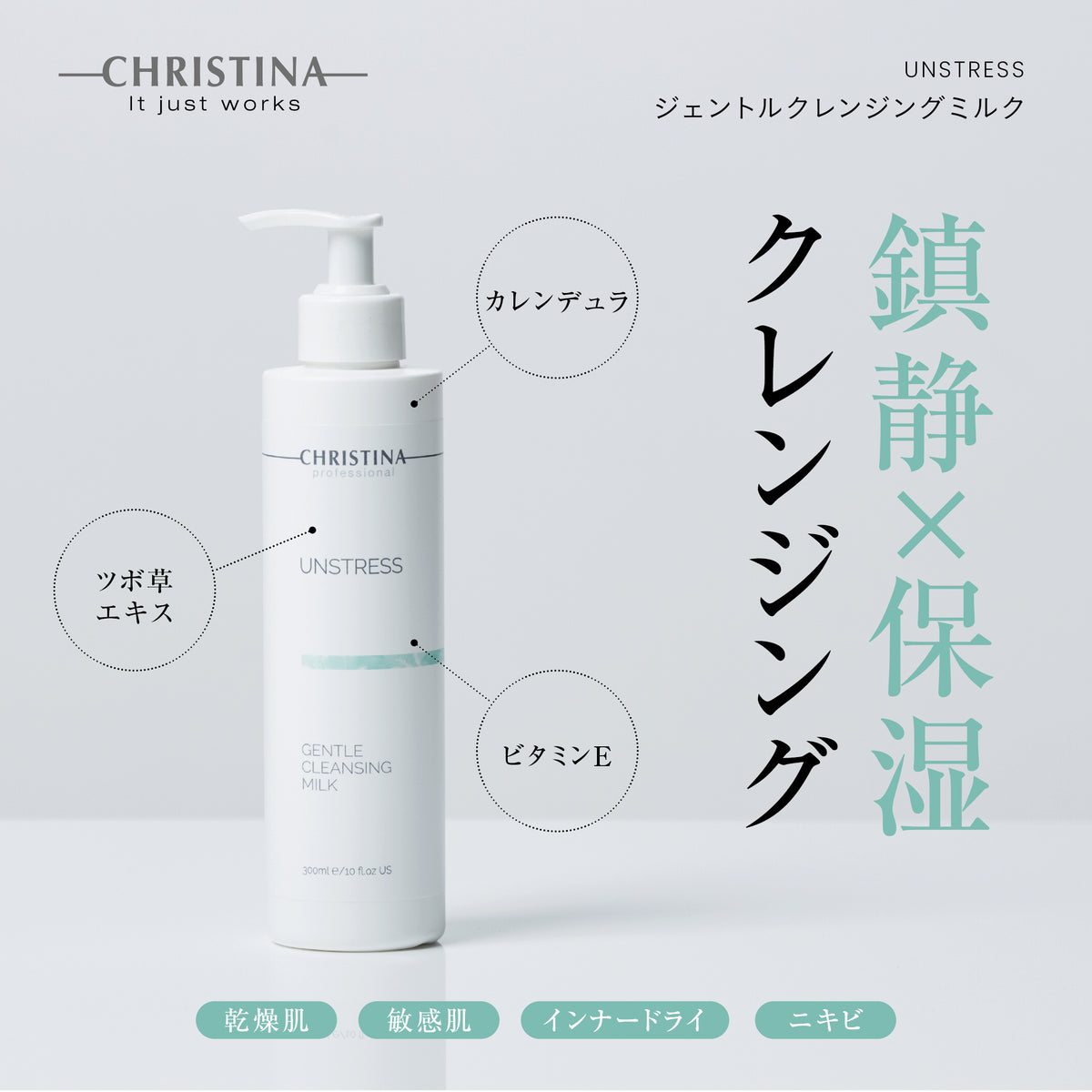 CHRISTINA UNSTRESS クレンジングミルク・トナーセット アンストレス・スターターセット（クレンジング・クリーム選べる